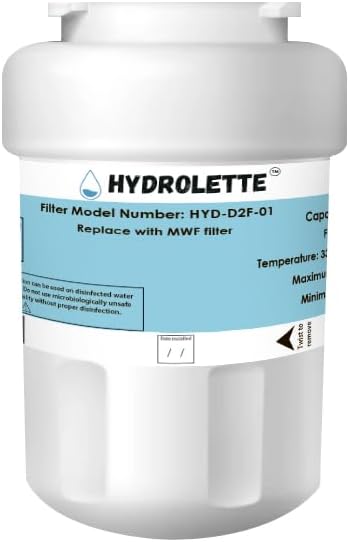 Water Filter Replacement for GE MWF, HYD-D2F-01 Compatible with SmartWater MWFP MWFA GWF BSS25JFRJWW WFC1201 RWF1060 197D6321P006 9991, 1 Pack