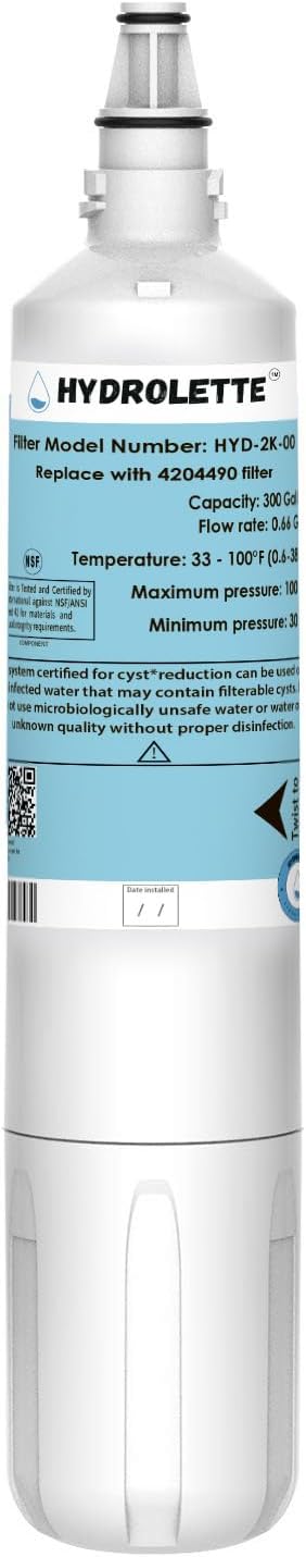 Water Filter Replacement for 4204490, HYD-2K-00 Compatible with Sub-Zero 4204490 4290510, 2 Pack