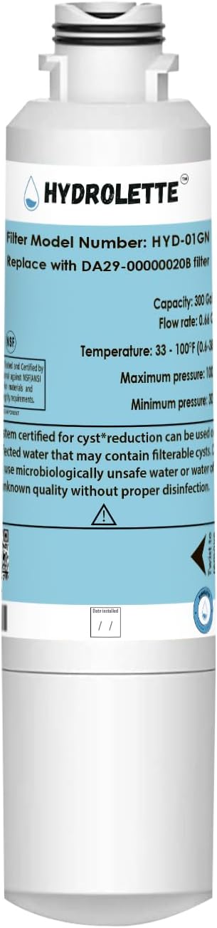Water Filter Replacement for DA29-00020B, HYD-01GN Compatible with Samsung DA29-00020A/B RF28HMEDBSR FMS-2 HAF-CIN/EXP RF4287HARS DA97-08006A 469101, 1 Pack