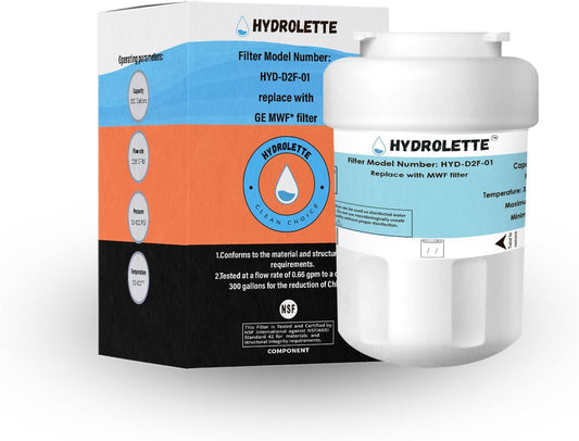 Water Filter Replacement for GE MWF, HYD-D2F-01 Compatible with SmartWater MWFP MWFA GWF BSS25JFRJWW WFC1201 RWF1060 197D6321P006 9991, 1 Pack