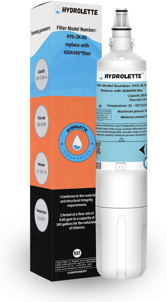 Water Filter Replacement for 4204490, HYD-2K-00 Compatible with Sub-Zero 4204490 4290510, 1 Pack