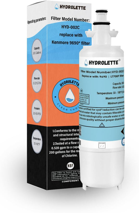 Water Filter Replacement for LG LT700P, HYD-002C Compatible with Kenmore 9690 469690 R-9690 ADQ36006101 ADQ36006102 LFXS29766S LFX31925ST 1 Pack