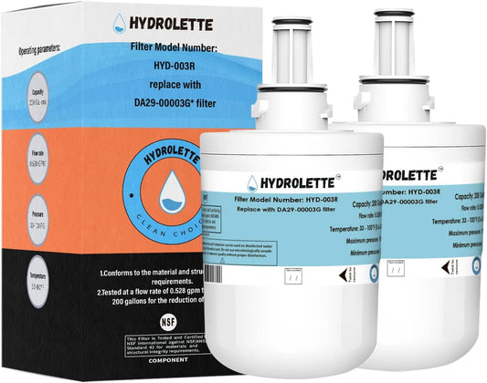 Water Filter Replacement for DA29-00003G, HYD-003R Compatible with Samsung DA29-00003B DA29-00003F Aqua-Pure Plus HAFCU1 RFG237AARS FMS-1 RS22HDHPNSR WSS-1, 2 Pack
