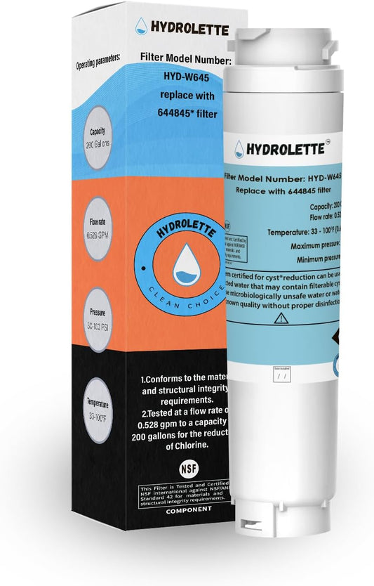 Water Filter Replacement for 644845, HYD-W645 Compatible with Bosch Ultra Clarity 644845 9000077104 9000194412 BT644845 REPLFLTR10 RWF1180, 1 Pack