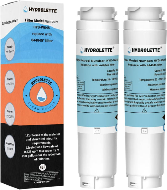 Water Filter Replacement for 644845, HYD-W645 Compatible with Bosch Ultra Clarity 644845 9000077104 9000194412 BT644845 REPLFLTR10 RWF1180, 2 Pack
